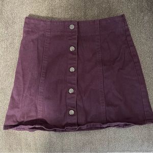 Empyre Plum Denim Snap Button Skirt